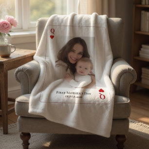 First Mother’s Day Personalized Photo  Fleece Blanket