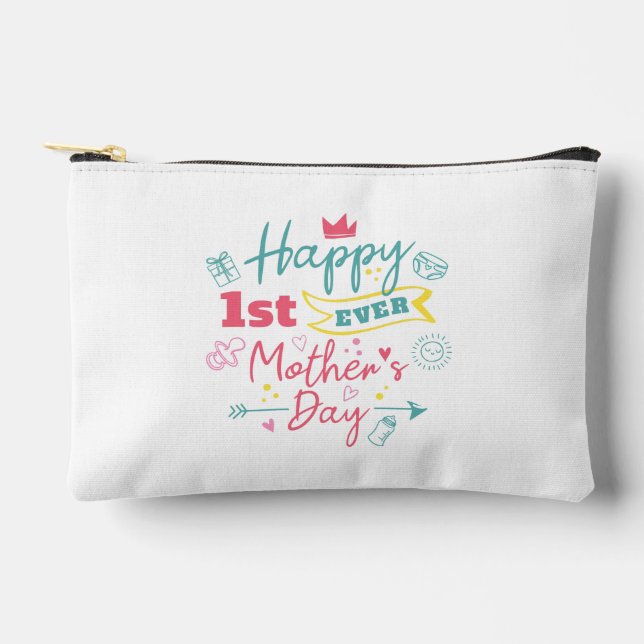 First Mothers Day 1st Time Mom Accessory Pouch (Front)