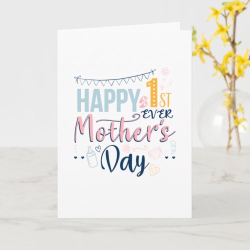 First Mothers Day 1st Time Mom Boho Card