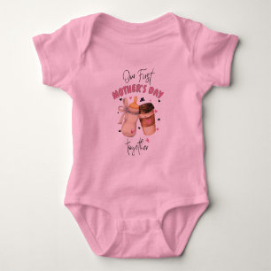 First Mother's Day 2025 / Pink Matching outfit Baby Bodysuit