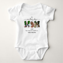 First Mother's Day 3 Photos Collage Baby Bodysuit