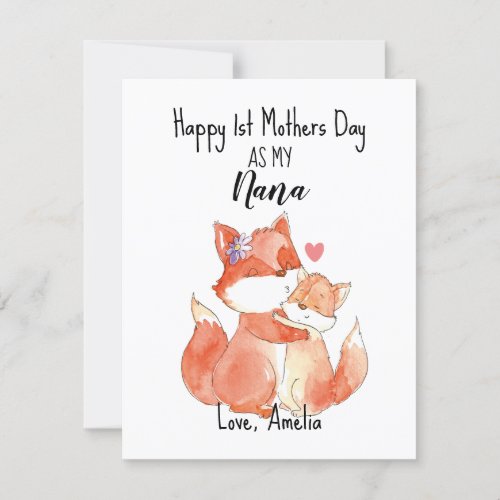 First Mothers Day as Nana Happy Mothers Day Card 