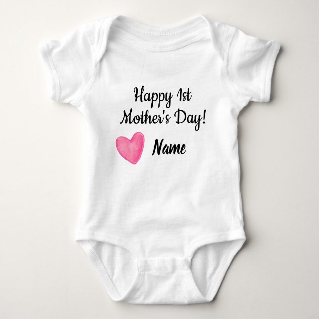 First Mothers Day. Baby Bodysuit (Front)