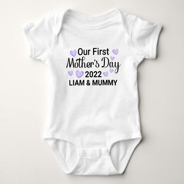 First Mother's Day Baby Boy Baby Bodysuit (Front)