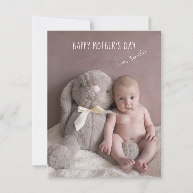First Mother's Day Baby Photo Holiday Card (Front)