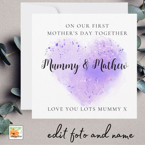 First Mothers Day Best Friend purple heart Holiday Card