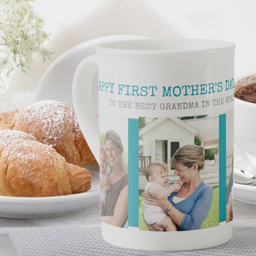 First Mothers Day Best Grandma in the World Photo Bone China Mug