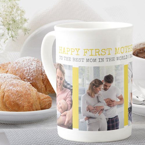 First Mothers Day Best Mom in the World 4 Photo Bone China Mug