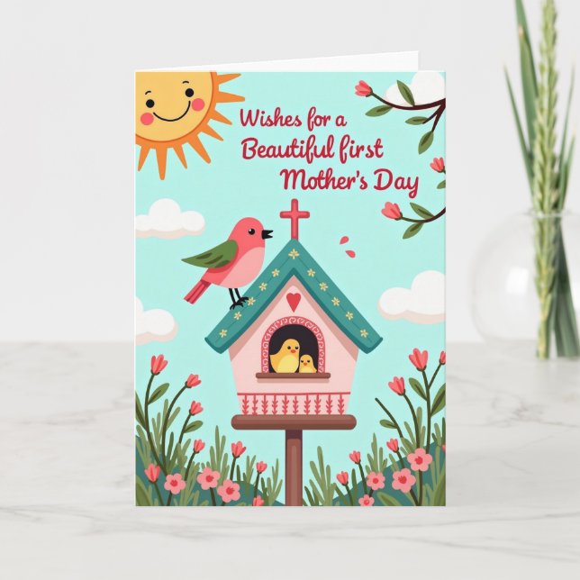 First Mothers Day Birdhouse Card (Front)