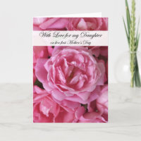 First Mothers Day Card for Daughter - Roses
