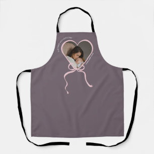 First Mother's Day custom photo love shape Apron