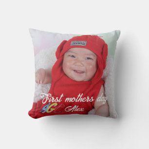 First mother's day custom photo throw pillow