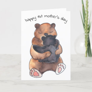 First Mother's Day Cute Baby Bear Hug Card