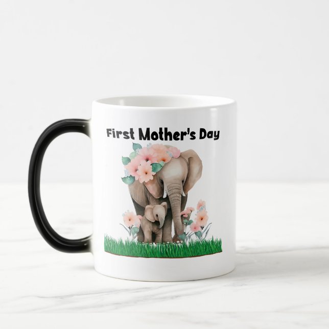 First Mother's Day cute elephant Mug (Left)