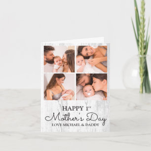 First Mothers Day Cute Modern Photo Collage Holiday Card