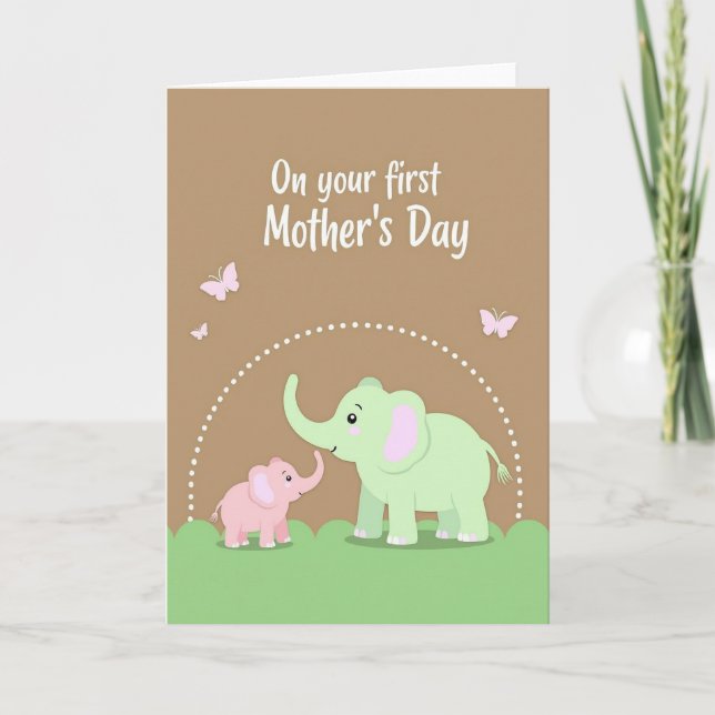 First Mothers Day Elephant Card (Front)