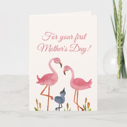 First Mothers Day Flamingo Card