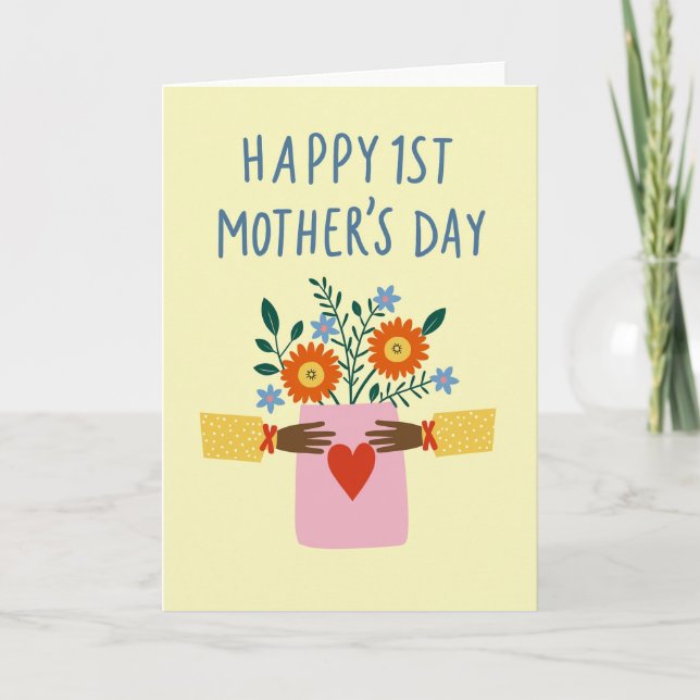 First Mothers Day Floral Hands Card (Front)
