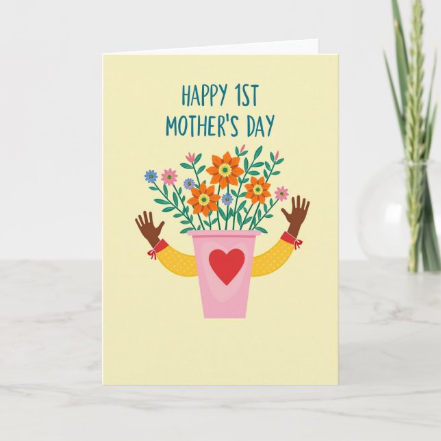 First Mothers Day Floral Hug Card (Front)