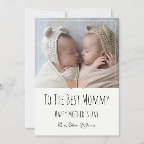 First Mothers Day From Twins  Holiday Card