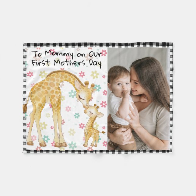  First Mothers Day Gift from Baby Fleece Blanket (Front (Horizontal))