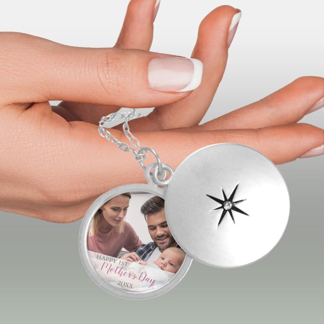 First Mothers Day Girl Baby Photo Locket Necklace (Creator Uploaded)