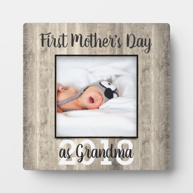 First  Mother's Day Grandma Custom Photo Plaque