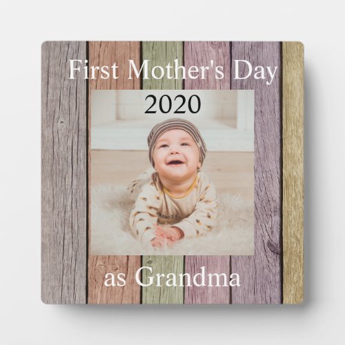 First  Mothers Day Grandma Custom Photo Plaque