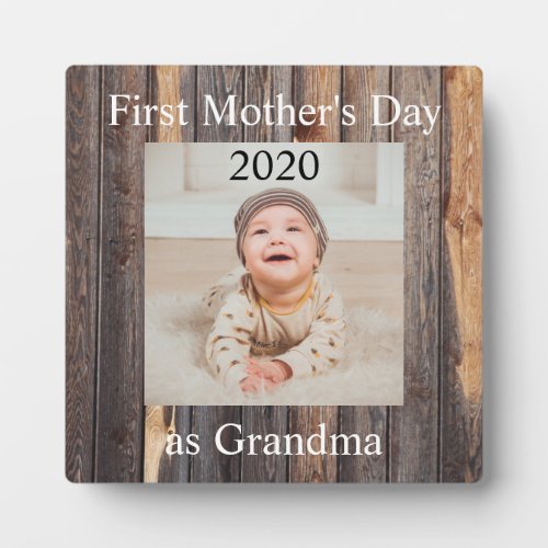 First  Mothers Day Grandma Custom Photo Plaque