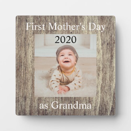 First  Mothers Day Grandma Custom Photo Plaque