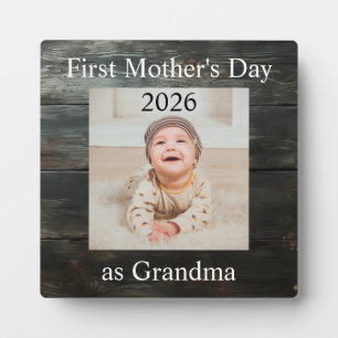 First Mother's Day Grandma Custom Photo Plaque