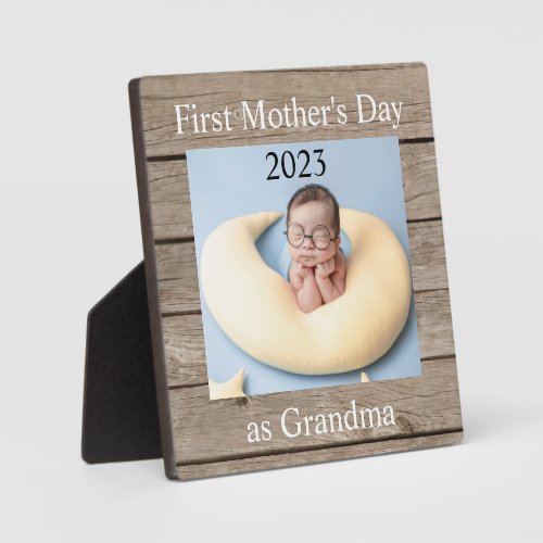 First  Mothers Day Grandma Custom Photo Plaque