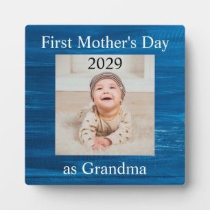 First  Mother's Day Grandma Custom Photo Plaque
