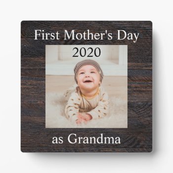 First  Mother's Day Grandma Custom Photo Plaque by sunbuds at Zazzle