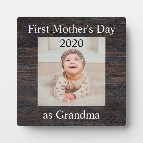 First  Mothers Day Grandma Custom Photo Plaque