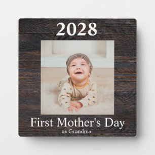 First Mother's Day Grandma Custom Photo Plaque