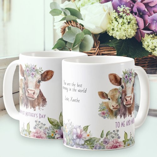 First Mothers Day Me and Moo Cute Cows Coffee Mug