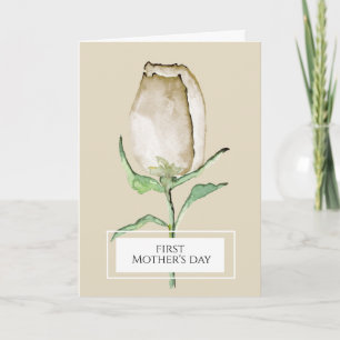 first Mothers day Modern, elegant, rose, Card