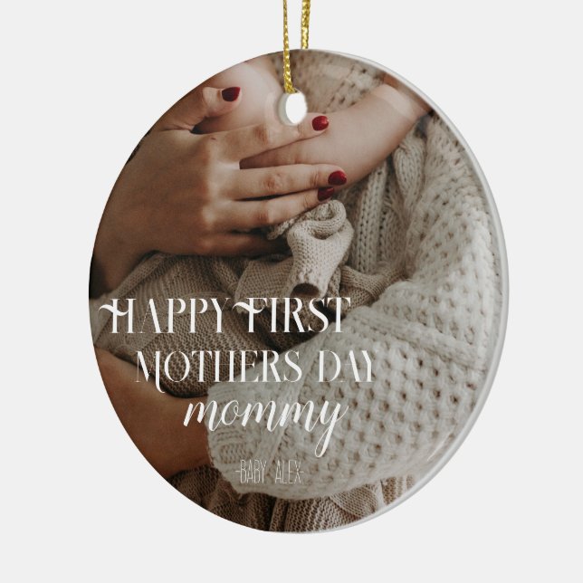  first mothers day modern photo     ceramic ornament (Left)