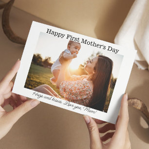 first mothers day, modern typography photo holiday card