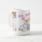 First Mothers Day Mommy and Baby Elephant 4 Photo  Coffee Mug (Front Left)