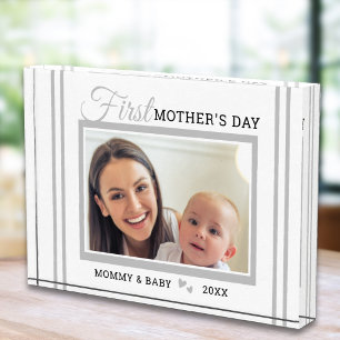 First Mother's Day New Mom White Photo Block