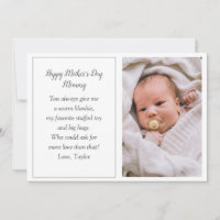 First Mother's Day Photo Card From Baby