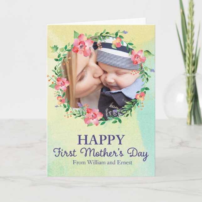 First Mother's Day Photo Greeting Card (Front)