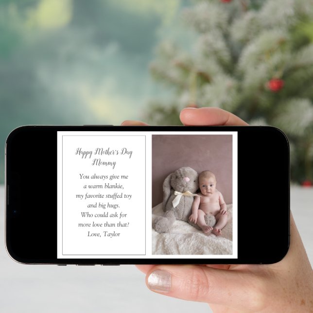 First Mother's Day Photo Holiday Card From Baby (Front Digital)