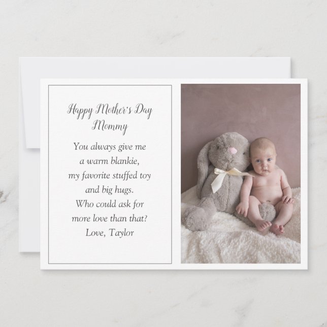 First Mother's Day Photo Holiday Card From Baby (Front)