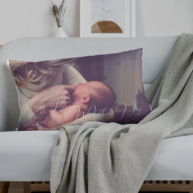 First Mother's Day Photo Keepsake  Mommy Gift Accent Pillow (Creator Uploaded)