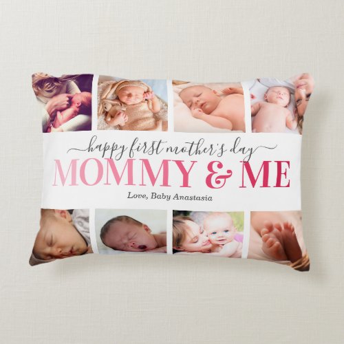 First Mothers Day Photo Mommy  Me Accent Pillow
