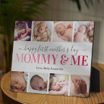 First Mother's Day Photo Mommy & Me Plaque<br><div class="desc">Elegant first mothers day picture plaque featuring the cute saying "mommy & me" in a pink gradient font,  6 photos for you to replace with your own,  and the childs name.</div>