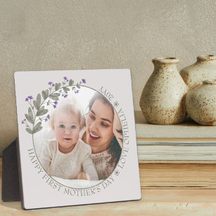 First Mother's Day Photo Purple Wildflower Frame